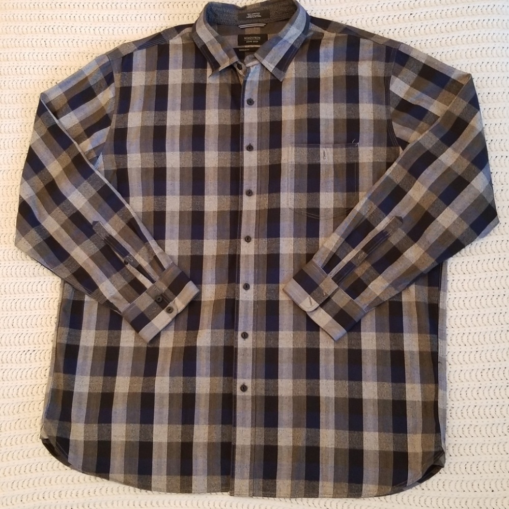 Nordstrom Grey and Blue Dress Shirt